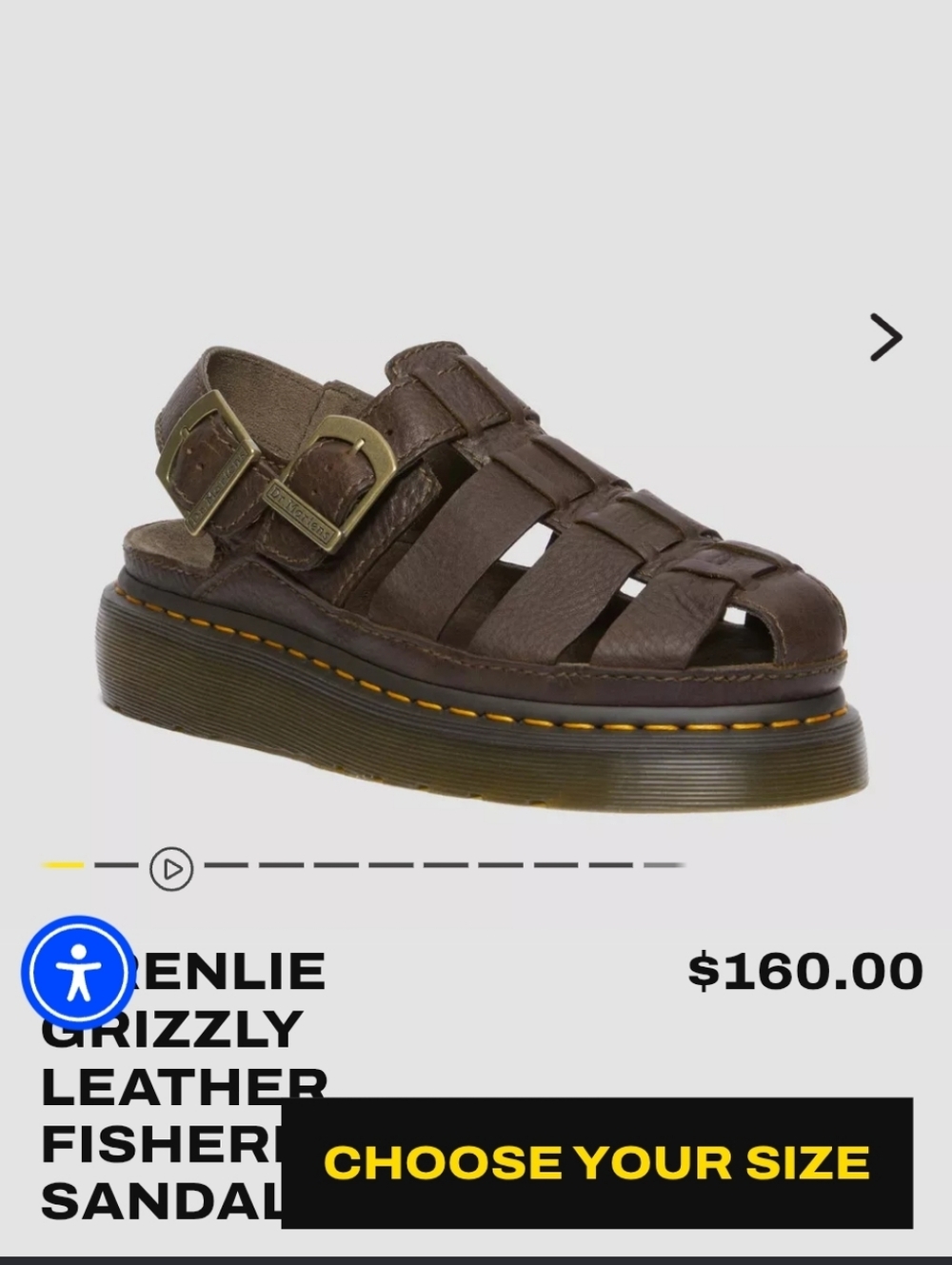 Unisex Dr.Martens Wrenlie Brown Leather Fisherman Sandals